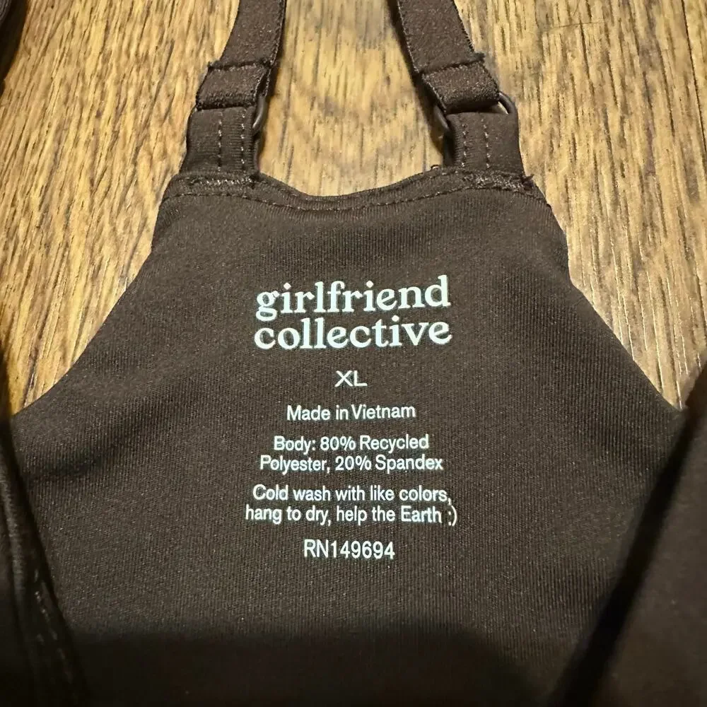 Girlfriend Collective Brown unpadded yoga activewear sports bra size XL